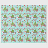 Arktische Tiere Weihnachtsbaum Großkind Geschenkpapier (Flach)