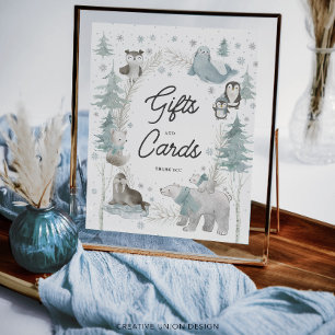 Arktische Tiere Winter Baby Duschgeschenke und Kar