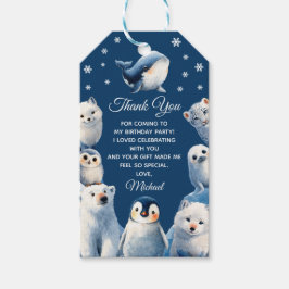 Arktische Tiere Winter Kinder Geburtstag Danke Geschenkanhänger