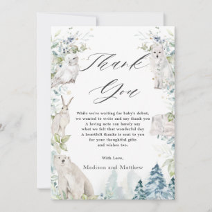 Arktische Tiere Winter Wonderland Babydusche Dankeskarte