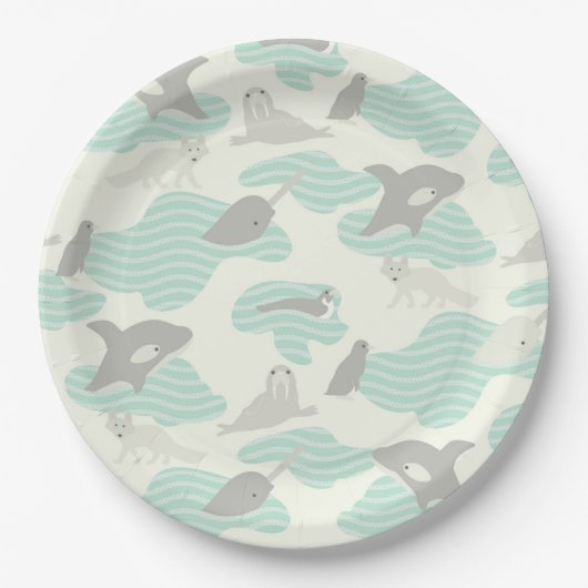 Arktische Tierfreunde Pappteller (Vorderseite)