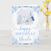 Arktische Wassertiere zum Geburtstag der Flora Karte (Gelbe Blume)