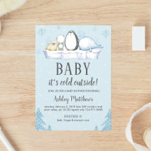 Arktische Winter-Baby-Party mit Waldtieren