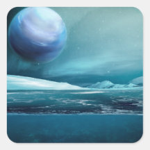 Arktische Winter-Nacht u. Mond-glatte Aufkleber