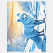 Arktische Winterfoxschnee Fleecedecke (Vorderseite)