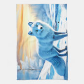 Arktische Winterfoxschnee Geschirrtuch (Vertikal)