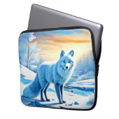 Arktische Winterfoxschnee Laptopschutzhülle (Vorderseite Links)