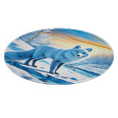 Arktische Winterfoxschnee Schneidebrett (Ecke)