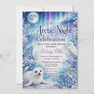 Arktische Winternacht-Baby-Party Einladung