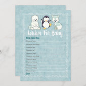 Arktische Wintertiere wünschen sich ein Baby-Dusch Einladung (Vorne/Hinten)