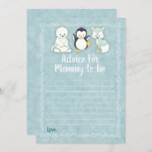 Arktische Wintertierratschläge für Mami-Duschenspi Hinweiskarte (Vorne/Hinten)