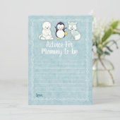 Arktische Wintertierratschläge für Mami-Duschenspi Hinweiskarte (Stehend Vorderseite)