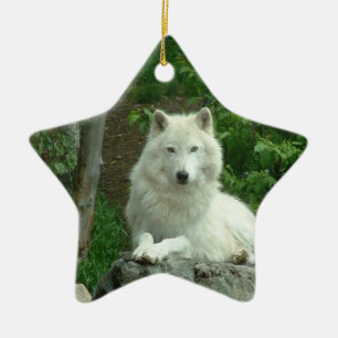 Arktische Wolf-Verzierung Keramik Ornament
