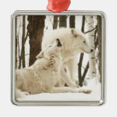 Arktische Wölfe Metal Ornament Aus Metall (Vorne)