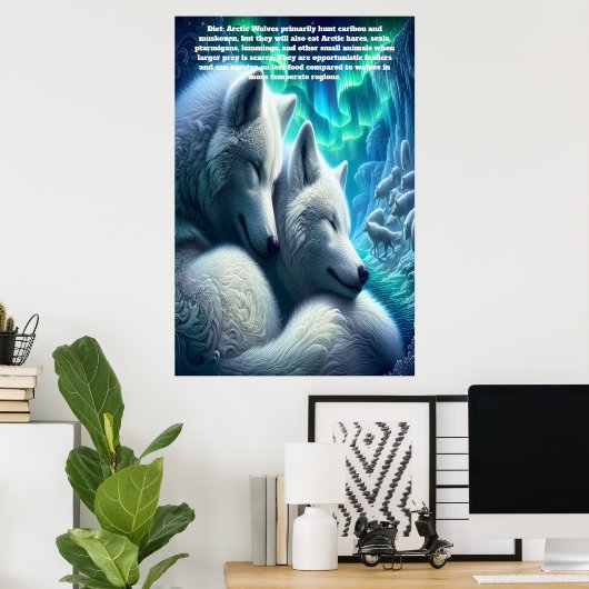 Arktische Wölfe, weiße Wölfe ruhen Poster (Heimbüro)