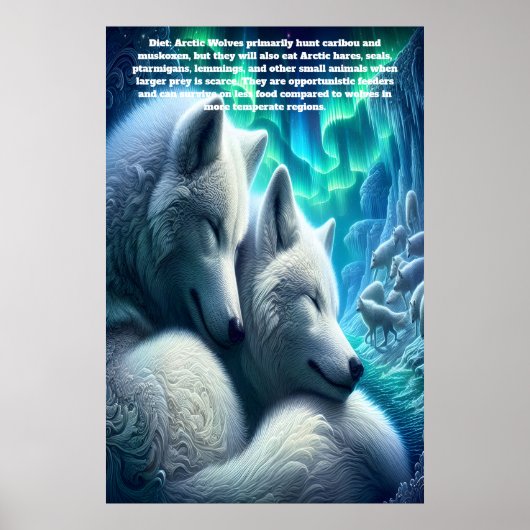 Arktische Wölfe, weiße Wölfe ruhen Poster (Vorne)