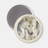 Arktische Wolfsfotografie Magnet (Vorderseite/Rückseite)