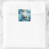 Arktische Wunder: Der Monarch Quadratischer Aufkleber (Tasche)