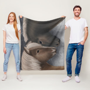 Arktische Zuneigung: Isländische Pferde in Snowy E Fleecedecke