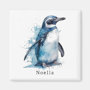 Arktischer Azure-Wasserfarben-Pinguin, individuell Magnet