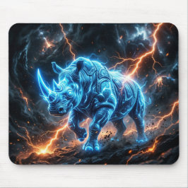 Arktischer Blaues Nashorn mit orangem Blitz Mousepad