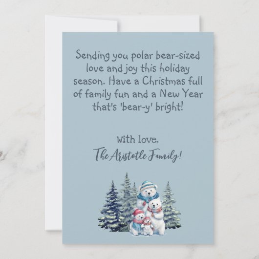 Arktischer Charm Polar Bären Familienurlaub-Flat C (Rückseite)