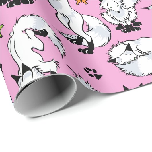 Arktischer Fox auf rosa Packpapier (Rolleneckpunkt)
