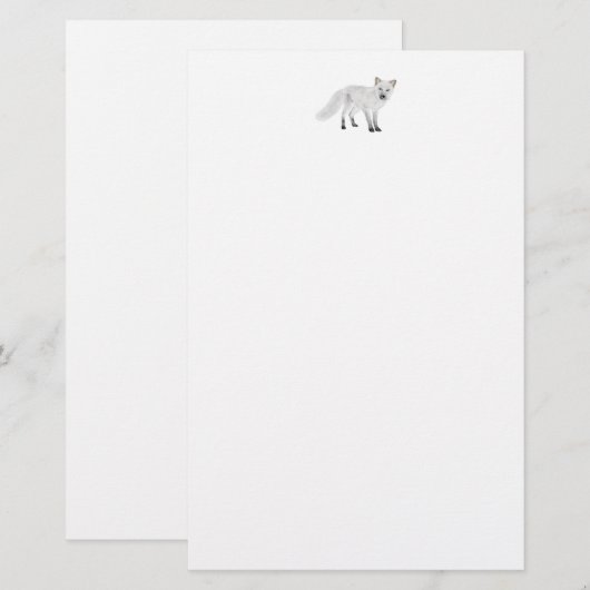 Arktischer Fox Briefpapier (Vorne/Hinten)