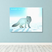 Arktischer Fox - Grönland Leinwanddruck (Insitu (Holzboden))