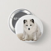 Arktischer Fox im Schnee Button (Vorne & Hinten)