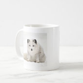 Arktischer Fox im Schnee Kaffeetasse (Vorderseite Links)