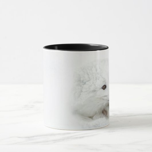 Arktischer Fox im Winter aufgerollt Tasse (Zentrum)