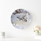 Arktischer Fox im Winter Große Wanduhr (Zuhause)