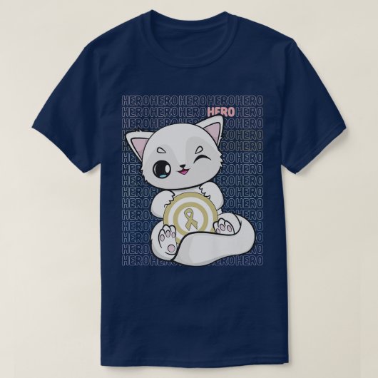 Arktischer Fox mit Kawaii-Band für Krebs im Kindes T-Shirt (Design vorne)