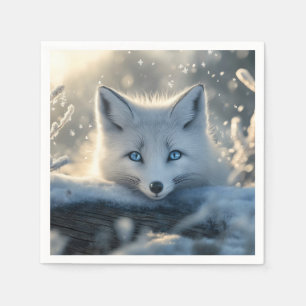 Arktischer Fox mit mesmerisierenden blauen Augen Serviette
