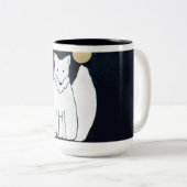 Arktischer Fox mit Mondlicht-Tasse Zweifarbige Tasse (VorderseiteRechts)