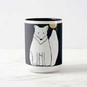 Arktischer Fox mit Mondlicht-Tasse Zweifarbige Tasse (Mittel)