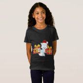 Arktischer Fox mit Weihnachtsmannmütze - Niedliche T-Shirt (Vorne ganz)