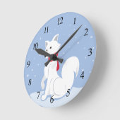 Arktischer Fox (mit Zahlen) Runde Wanduhr (Winkel)