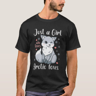 Arktischer Fox nur ein Mädchen, das Arktis-Füchse T-Shirt