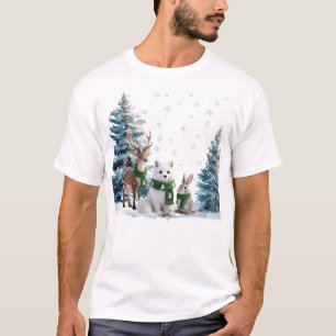 Arktischer Fuchs, Elch und Hase Wintertier-Trio T-Shirt
