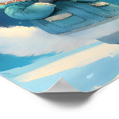 Arktischer Fuchs mit Aurora Borealis-Nursery-Wandk Poster (Ecke)