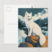 Arktischer Fuchs Vintag Postkarte (Vorne/Hinten)