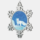 Arktischer Fuchs (Vulpes lagopus) Schneeflocken Zinn-Ornament (Rechts)