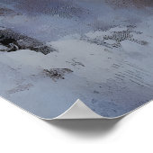 Arktischer Fuchs Winter Schnee Landschaft, Düstere Poster (Ecke)