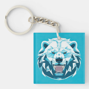 🐻 Arktischer geometrischer Eisbär-Power-Anhänger  Schlüsselanhänger
