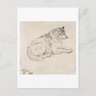 Arktischer Hund, rechts (Bleistift auf Papier) Postkarte