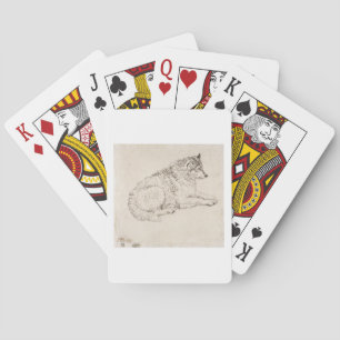 Arktischer Hund, rechts (Bleistift auf Papier) Spielkarten