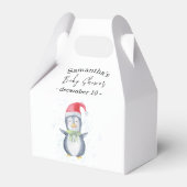Arktischer Pinguin Babydusche Gefälligkeitsbox Geschenkschachtel (Vorderseite)