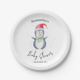 Arktischer Pinguin - Babyparty Pappteller